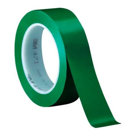 Box Packaging 3M 471 Vinyl Tape 1" x 36 Yds 5.2 Mil Green - 3/PACK T9654713PKG